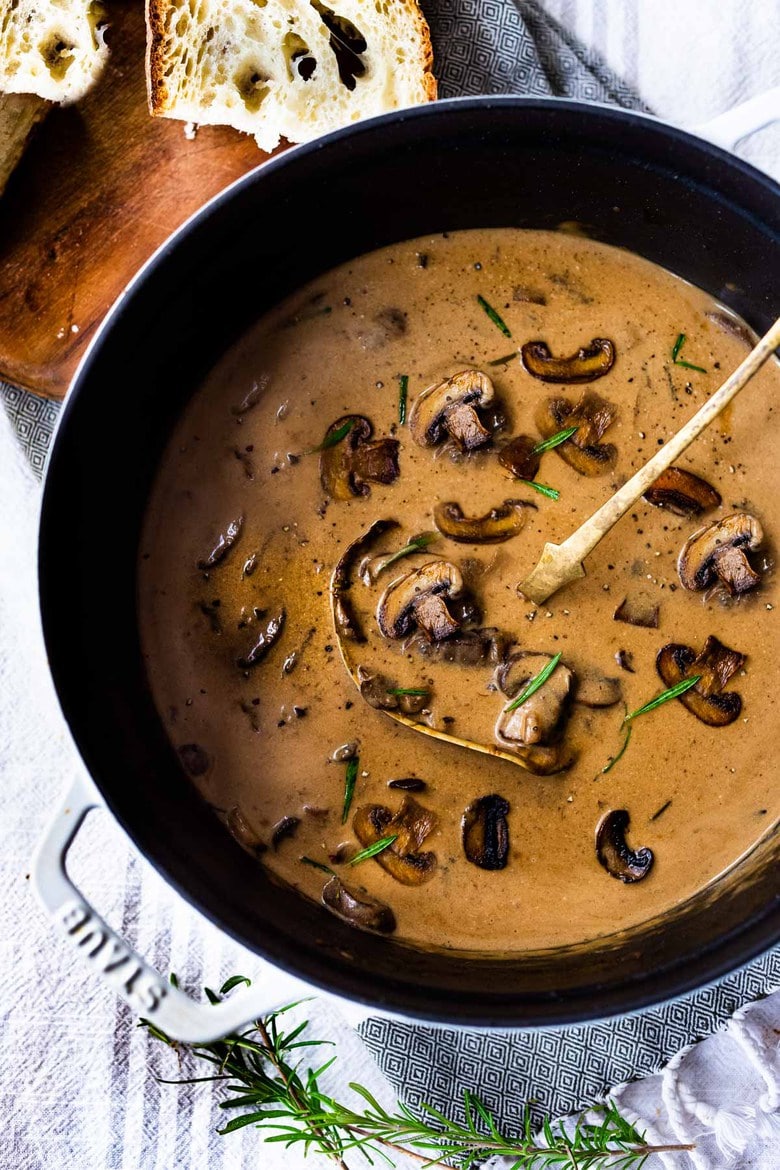creamy mushroom soup This Mushroom Soup in a pot.